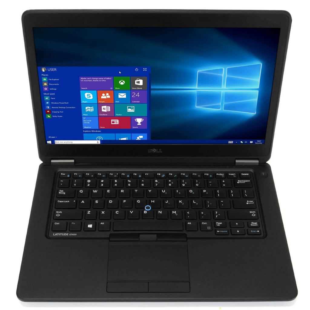 E7450 Laptop Computer, 2.90 GHz i7 Dual Gen 5, 8GB DDR3 RAM, 256GB SSD Hard Drive, Windows 10 Professional 64 Bit, 14" Screen (Used Grade B Used)