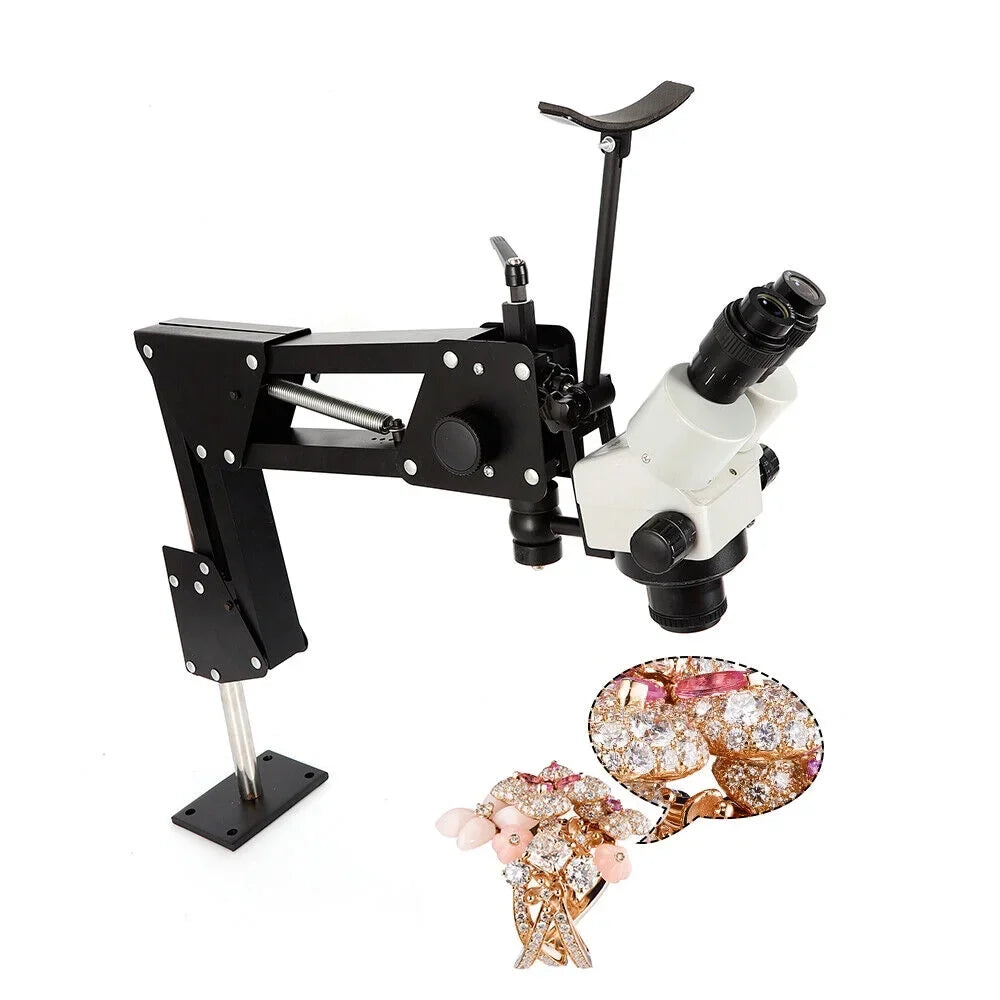 ZhdnBhnos Multi-Directional Microscope Micro Inlaid Mirror Stand with Spring Bracket Gem Diamond Setting Machine Jewelry Making Tool