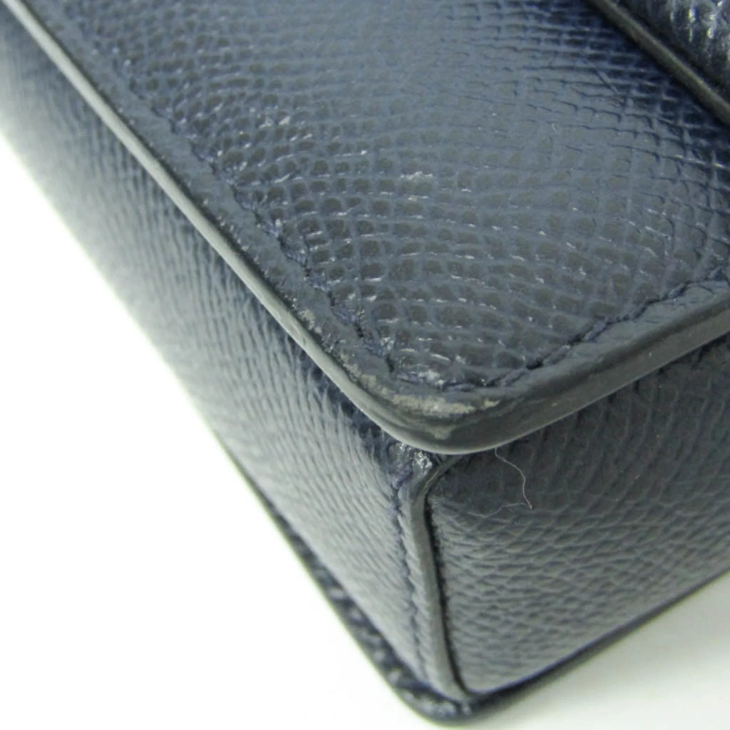 Pre-Owned Salvatore Ferragamo Vara AU-21 0011 Women's Leather Shoulder Bag Navy (Good)