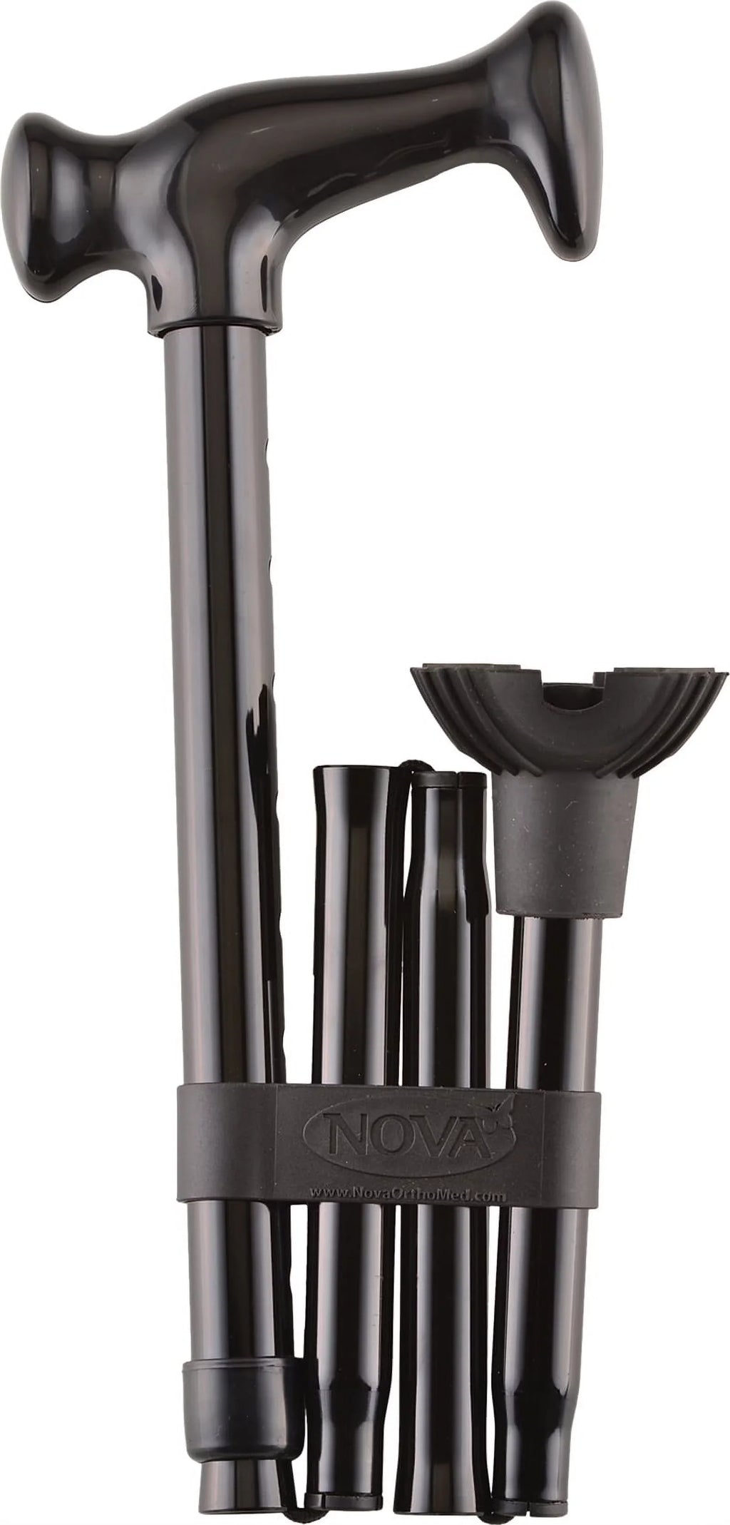 NOVA Folding Cane, Walking Cane with Quad Tip, Foldable & Adjustable Travel Cane, Leopard