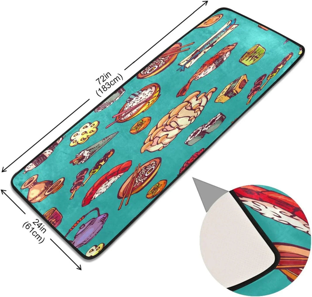 Hidove Japanese Sushi Runner Rug - 24"x72" Ultra Soft Non-Slip Floor Mat Washable Area Rugs for Kitchen Bathroom Entry Home Decor