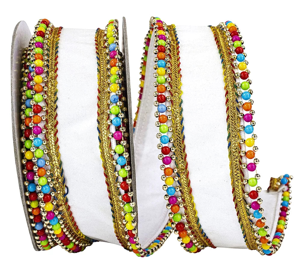 Reliant Ribbon - 93923W-030-40D, Ribbon, White, 2-1/2 Inch, 5 Yards