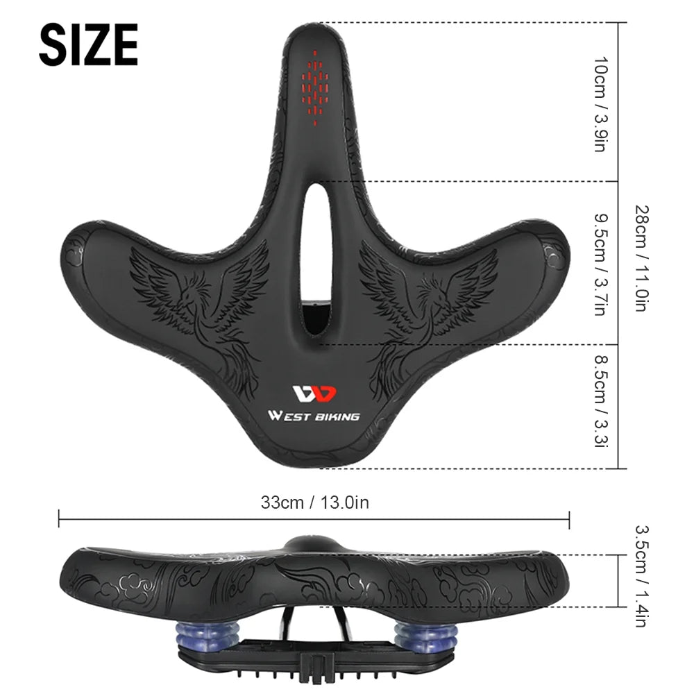 WEST BIKING Bike Saddle,Bike Saddle Cushion Wide Women Road MTB Saddle Waterproof Seat Saddle Men Women WEST Waterproof Pad Men