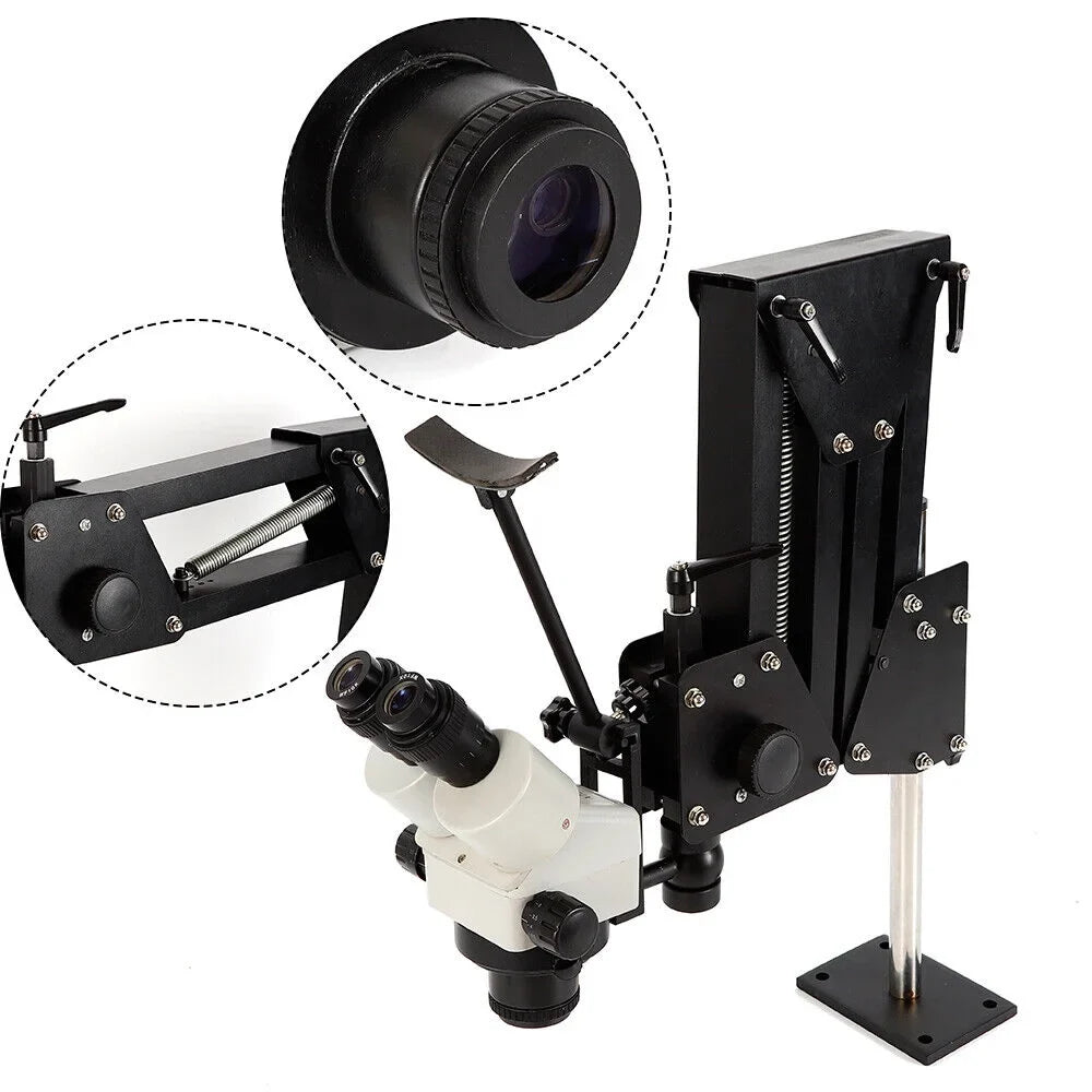 ZhdnBhnos Multi-Directional Microscope Micro Inlaid Mirror Stand with Spring Bracket Gem Diamond Setting Machine Jewelry Making Tool