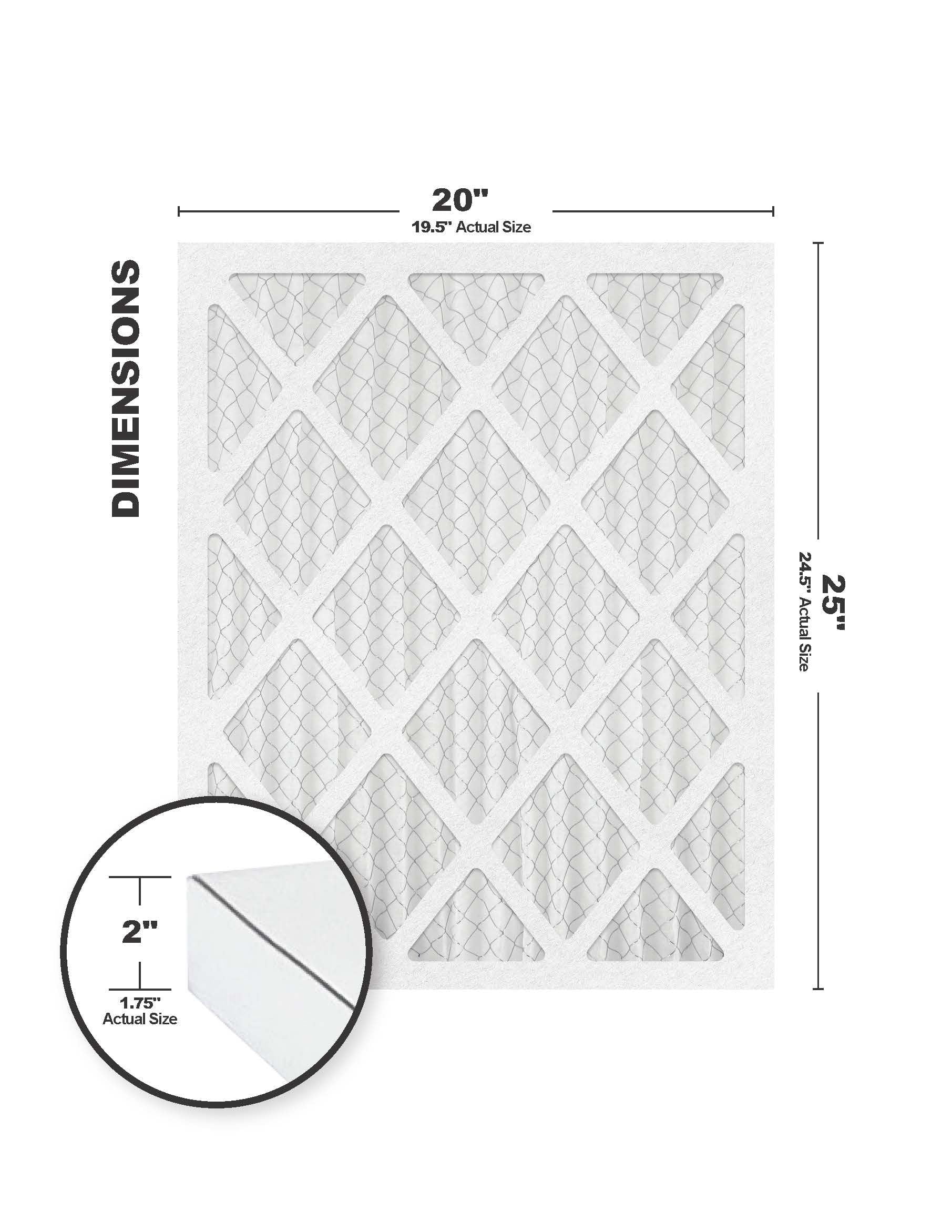 Accumulair Carbon 20x25x2 MERV 10 Odor Eliminating Air Filter (4 Pack)