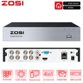 ZOSI H.265+ 8CH 1080P High Definition Hybrid 4-in-1 HD TVI DVR Video Recorder CCTV Network Motion Detection For Surveillance Security Camera System