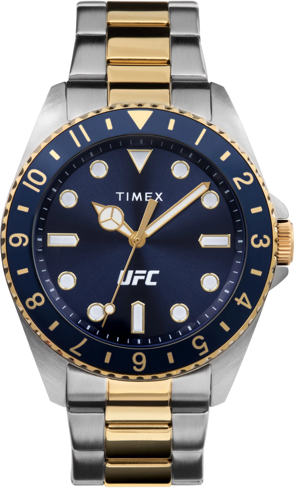 Timex UFC Men's Debut 42mm Watch - Two-Tone Strap Blue Dial Silver-Tone Case