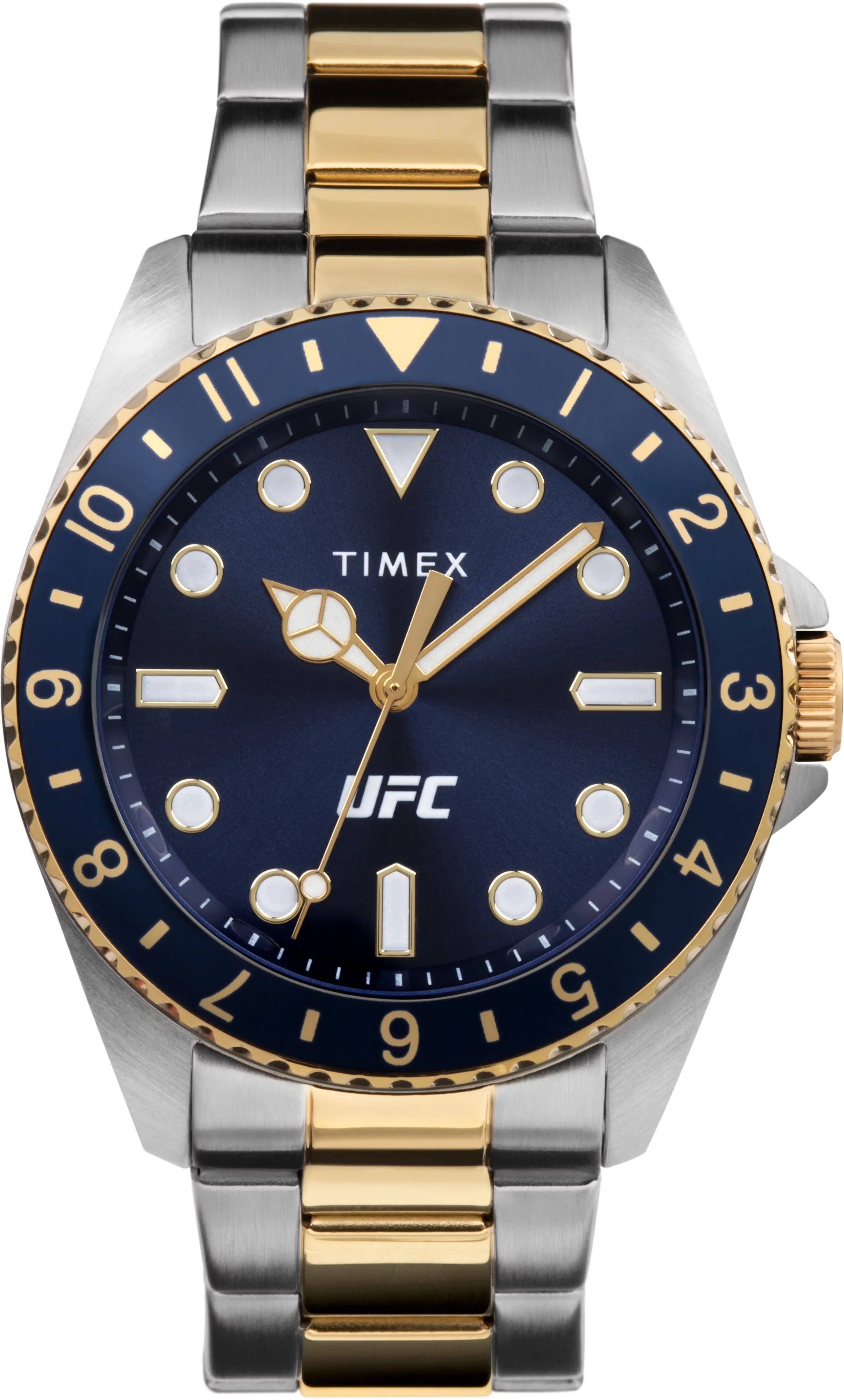 Timex UFC Men's Debut 42mm Watch - Two-Tone Strap Blue Dial Silver-Tone Case