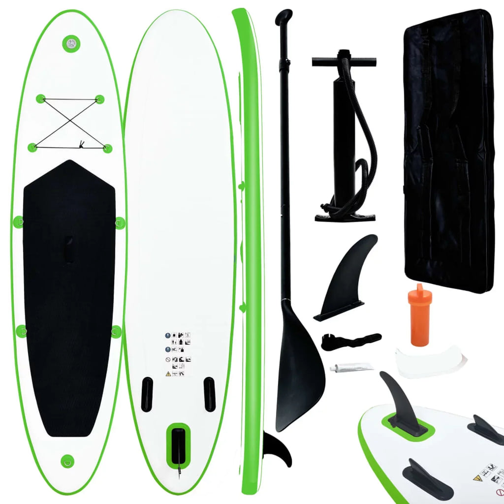 Dcenta Inflatable Paddle Board Set Beach Surfing Board with Oar, Fin, Hand Pump, Kit and Carrying Bag Surfboard for Adults