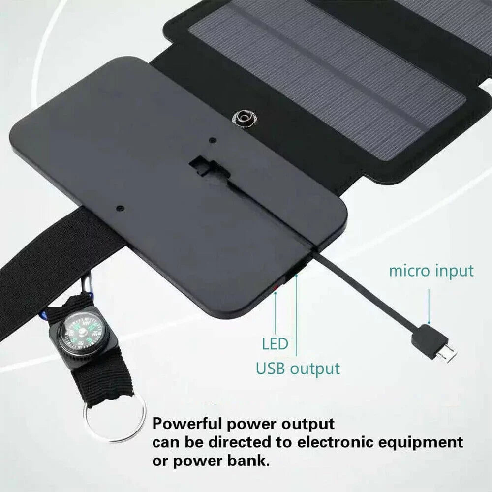 JLLOM Portable Solar Power Bank Mobile Phone Charger Panel Waterproof Outdoor Camping