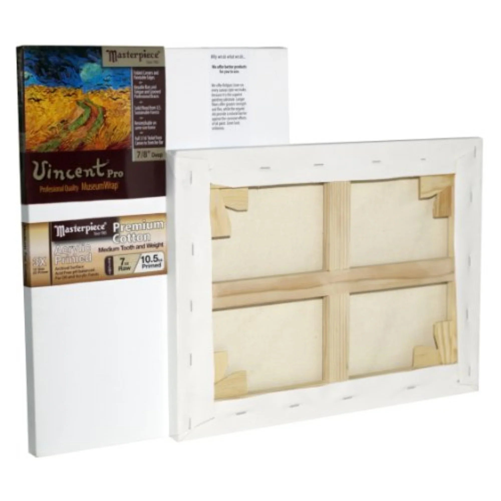 Masterpiece Artist Canvas 41053 Vincent PRO 7/8" Deep, 22" x 28", Cotton 10.5oz - 3X - Monterey Most Popular