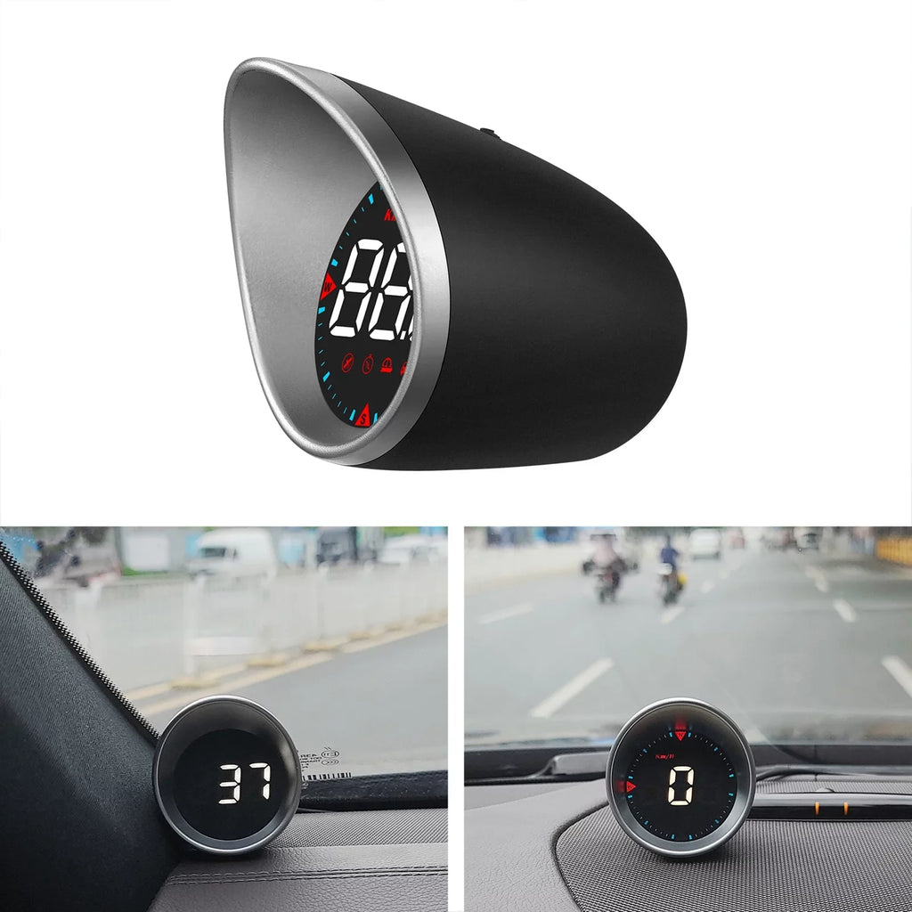 Car Head-up Display Digital Speedometer Display Driving Mileage, Compass Angle, Overspeed and Fatigue Driving