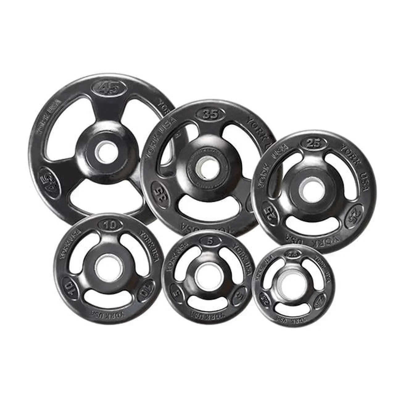 York Barbell Grip Urethane Encased Olympic Plates- Black - 5 lbs