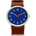 Wrangler 45mm Round Blue Dial, Brown Nato Style Strap Watch