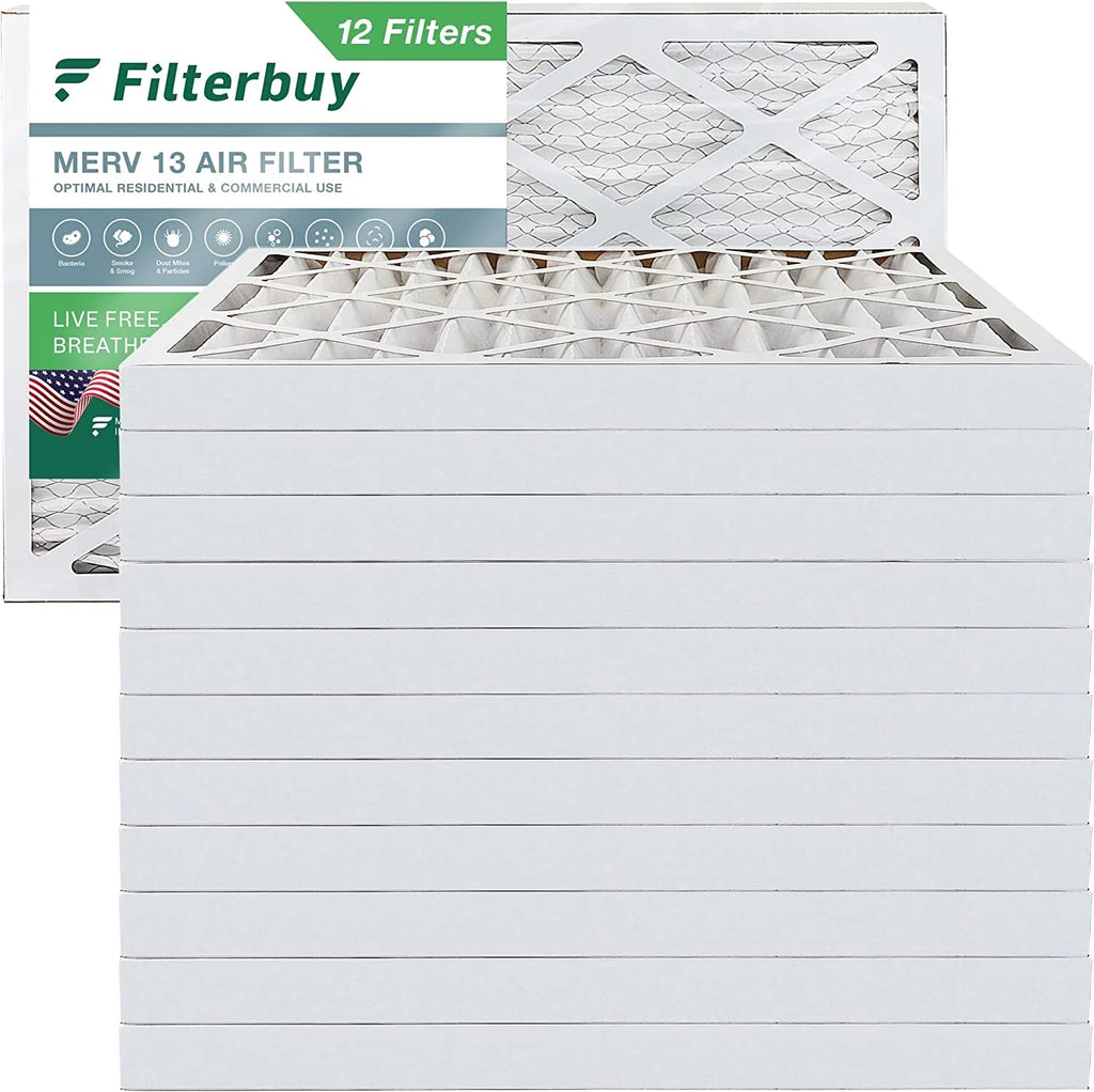 Filterbuy 8x24x2 MERV 13 Pleated HVAC AC Furnace Air Filters (12-Pack)