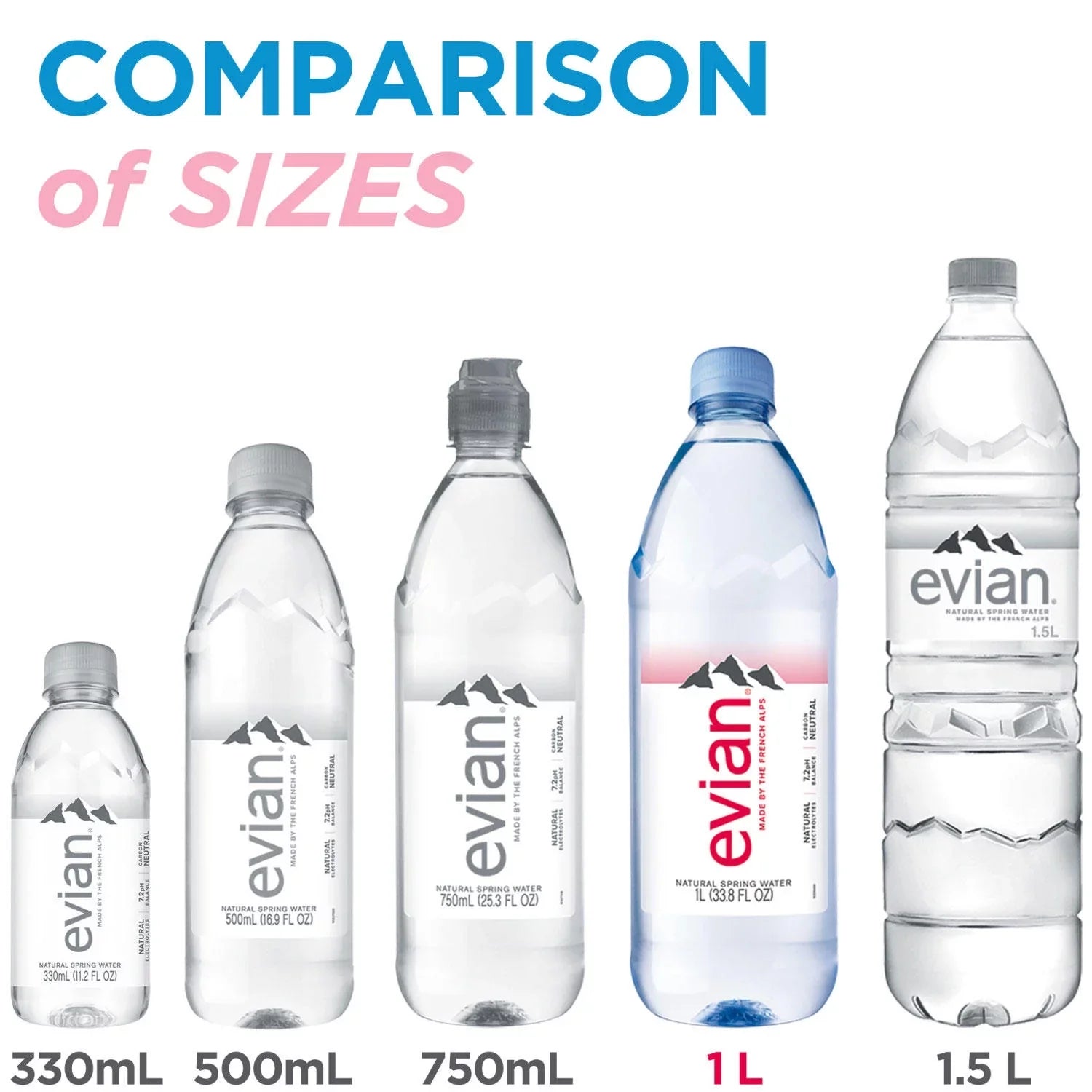 Evian Natural Spring Water 1 L, 12 pk. A1