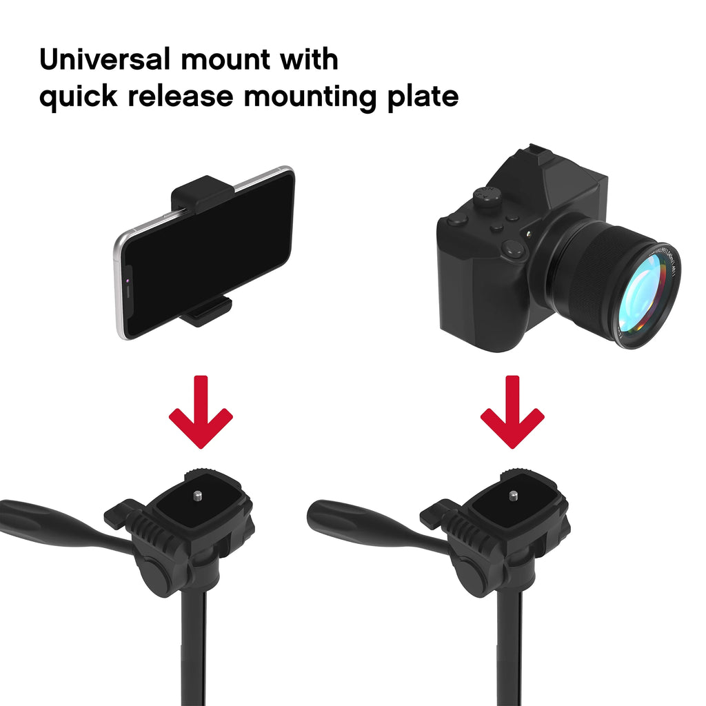 On Air Pro Stand - Lightweight 57” Aluminum Tripod W/ Carry Bag & Mounting Screws for Phone/Camera