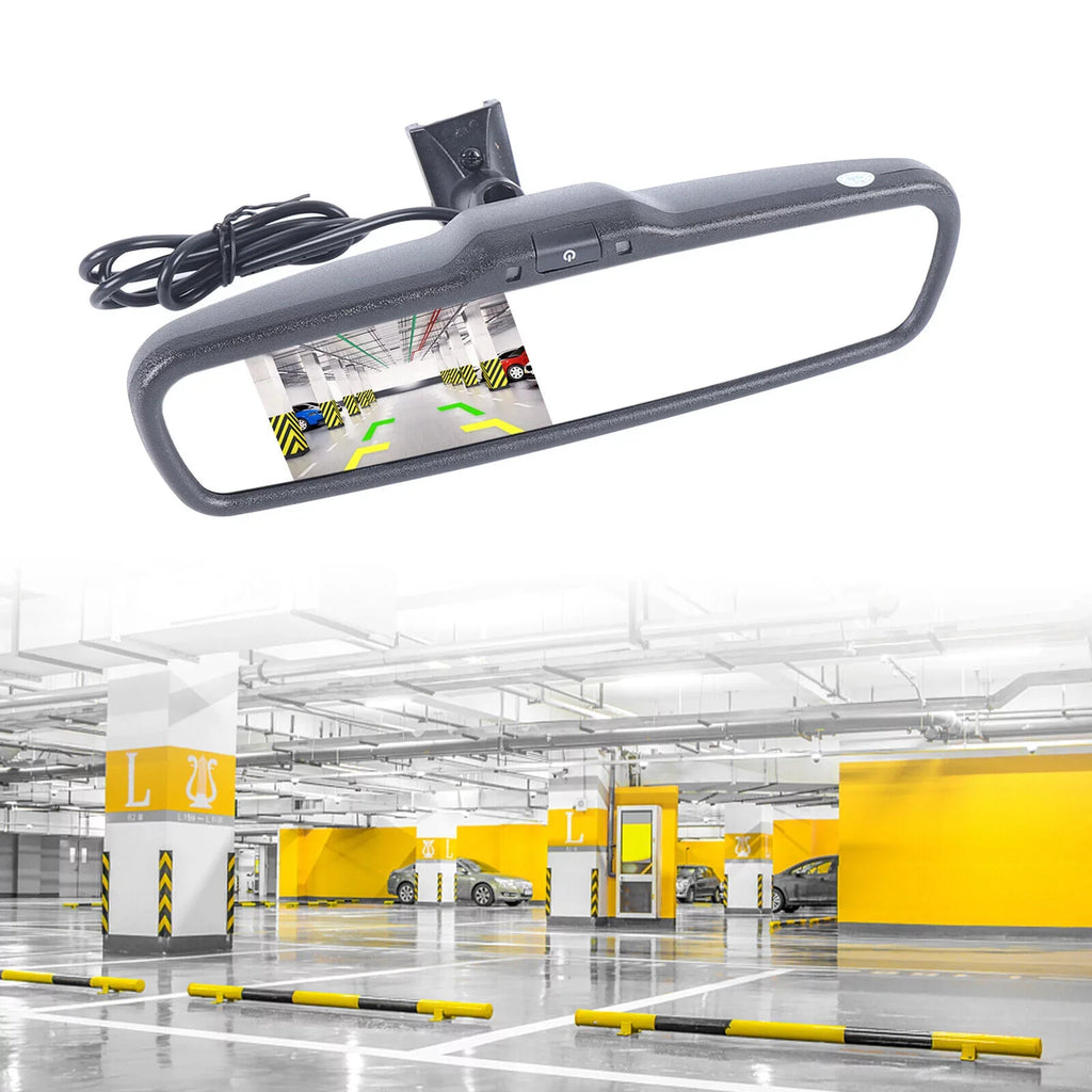 Miumaeov 4.3'' Electronic Car Rear View TFT LCD Mirror Monitor with Bracket For Backup Camera Parking Reverse