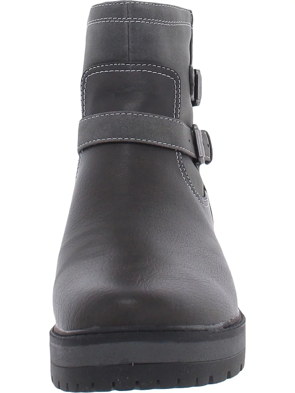 SOUL Naturalizer Womens North Faux Leather Latch Ankle Boots