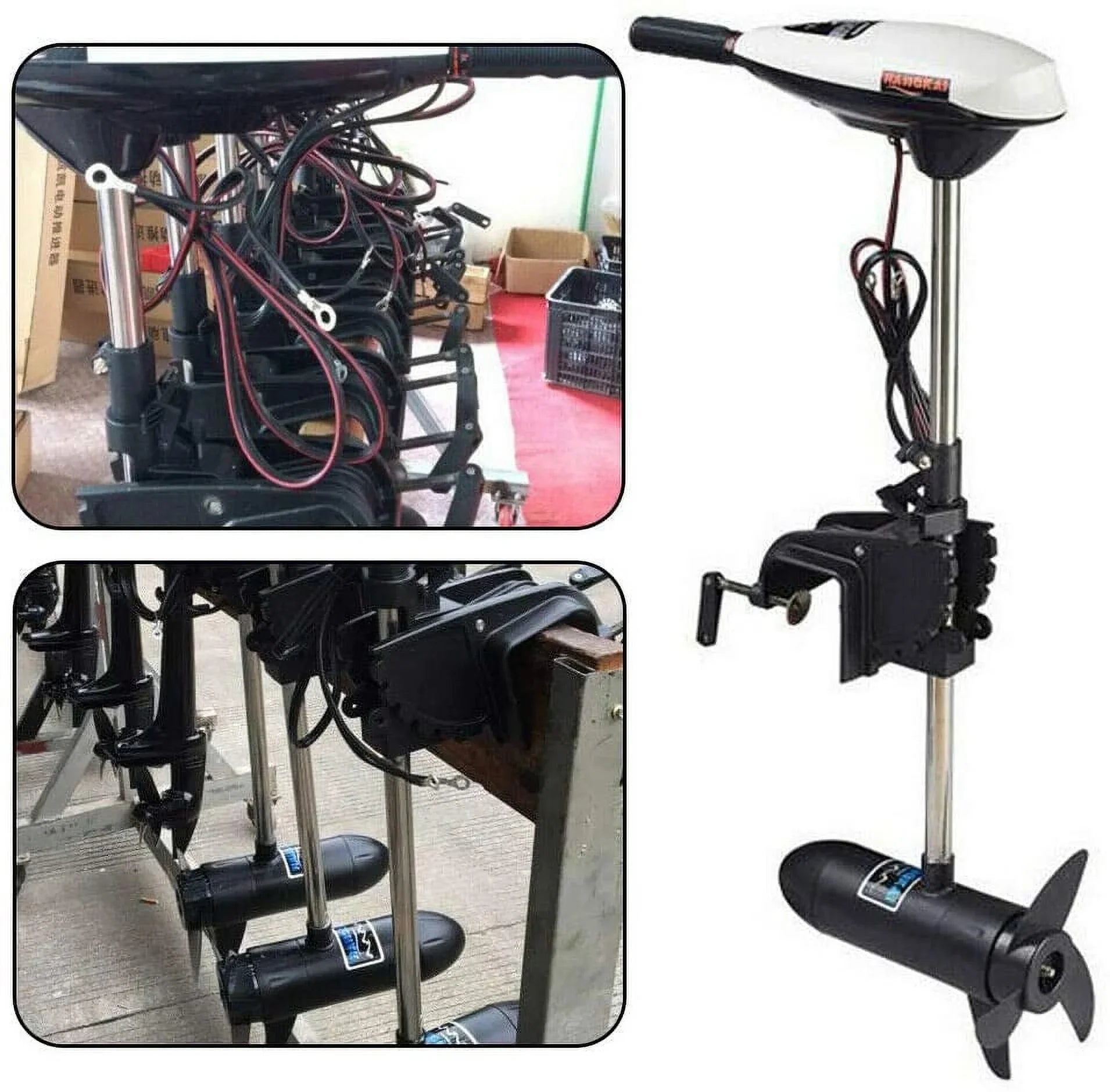 Outboard Motor Watercraft Engine 12V 65lb Electric Outboard Inflatable Fishing Ship Brush Motor Engine 660W