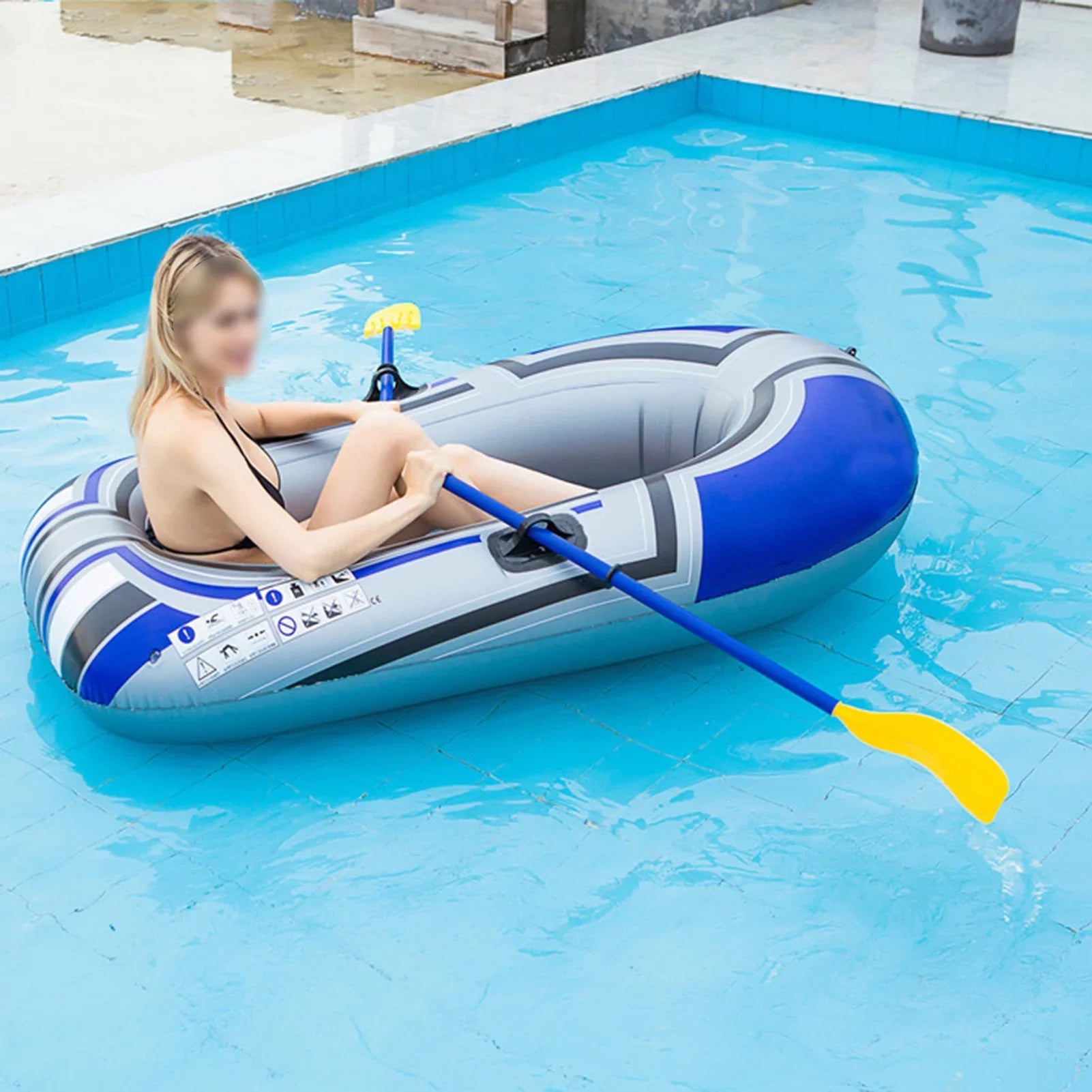 ammoon Compact and Lightweight Inflatable Kayak, Perfect for Fishing and Leisure Travel, 150cm