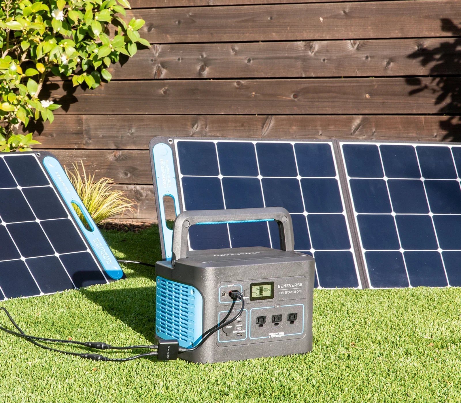 GENEVERSE 100 Watts SolarPower One Monocrystalline Portable Solar Panel with built-in USB-C and USB-A ports