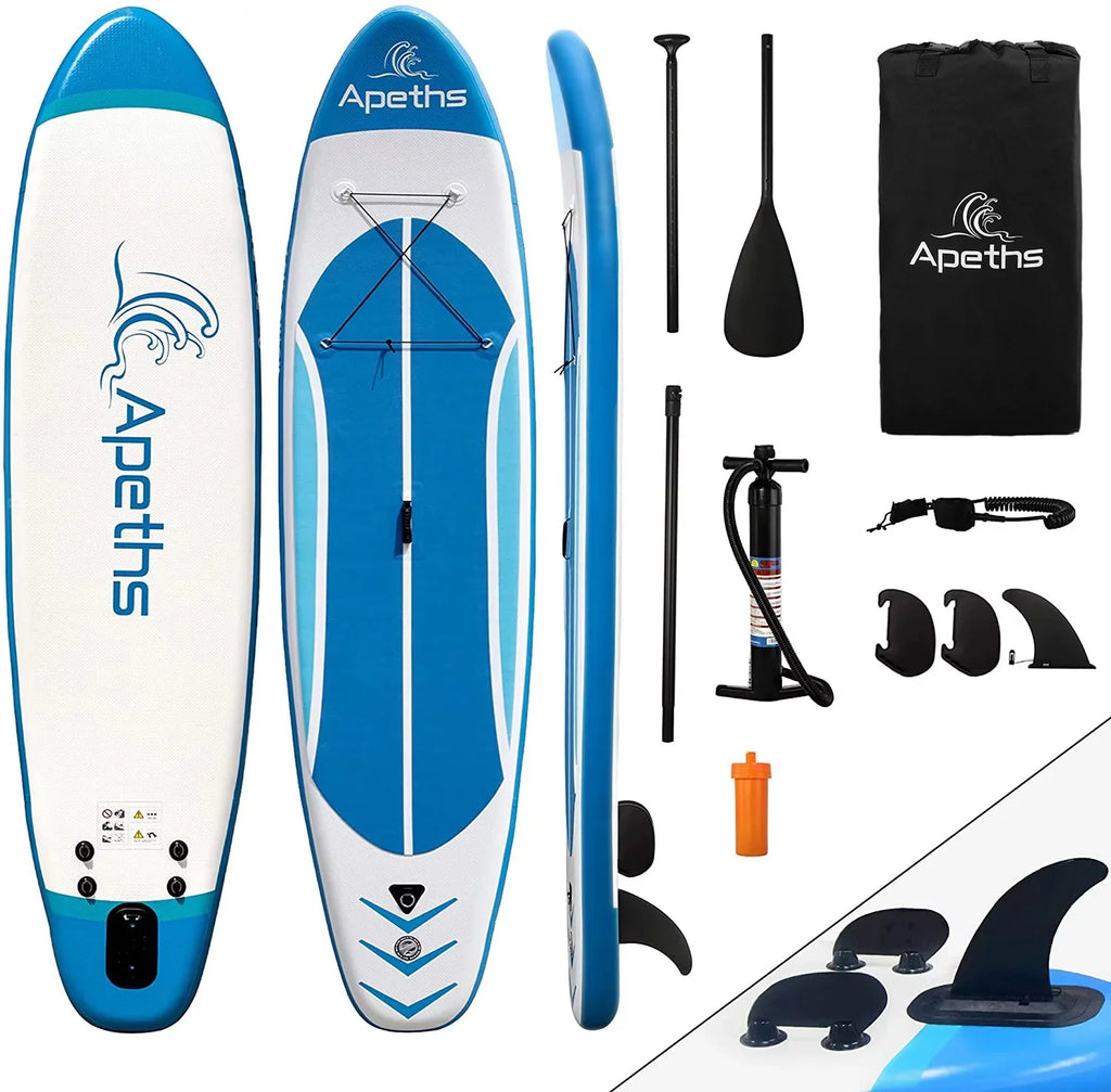 APETHS Inflatable Paddle Board SUP Board 8'7" (6 inch Thick) Stand Up Paddle Board for Adults with Accessories 3 Fins, Adjustable Paddle, Pump & Carrying Backpack