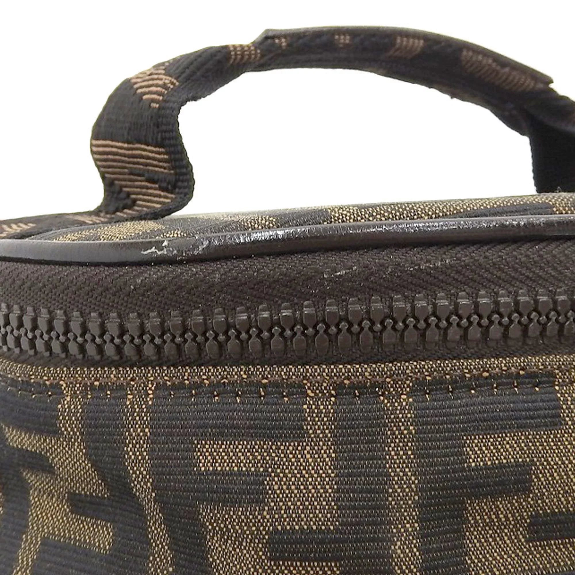Pre-Owned FENDI Zucca Pattern FF Vanity Bag Handbag Pouch Canvas Brown (Fair)