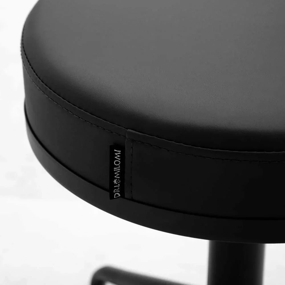 Swivel Rolling Hydraulic Height Adjustable Stool 503 For Clinic Nursing Spas Beauty Salons Dentists Home Office (Standard, Black)