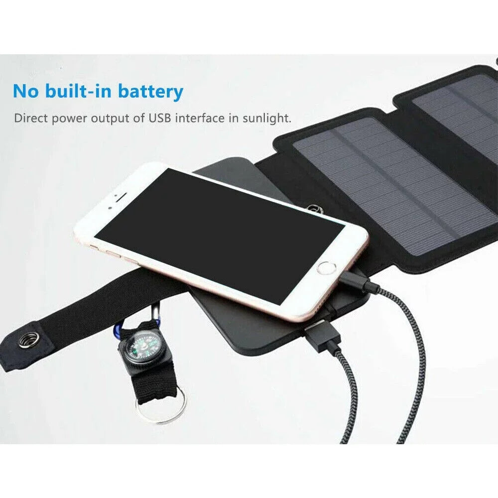 JLLOM Portable Solar Power Bank Mobile Phone Charger Panel Waterproof Outdoor Camping