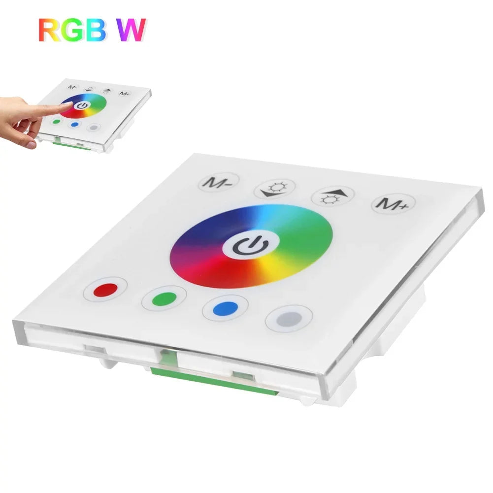 Kathlen Touch Panel Controller - Wall Mounted Colorful RGBW LED Touch Panel Controller Dimmer Switch for LED Strip Light(White)