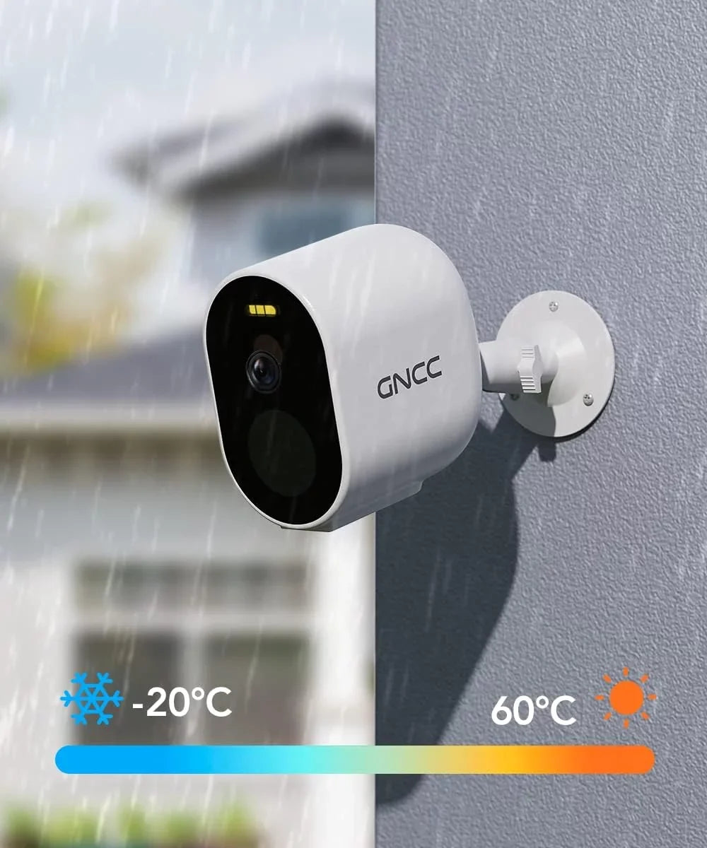 Wireless Outdoor Security Camera,1080P Surveillance Camera, IP66 Waterproof,Color Night Vision, Sound Light Alarm, Storage up to 128GB, 1 Cam with Hub
