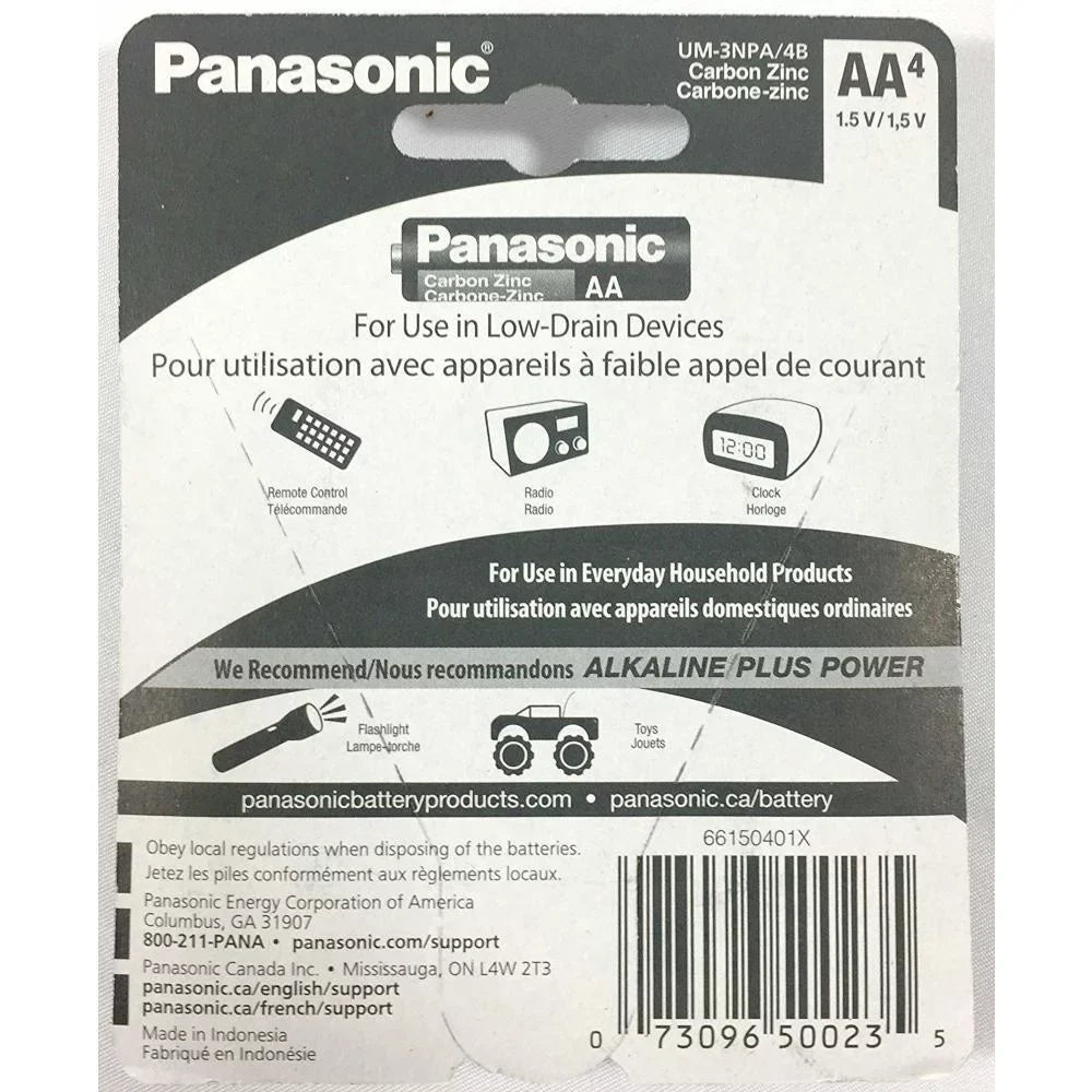 48 PCS Panasonic AA Batteries Super Heavy Duty Power Carbon Zinc Double A Battery 1.5v