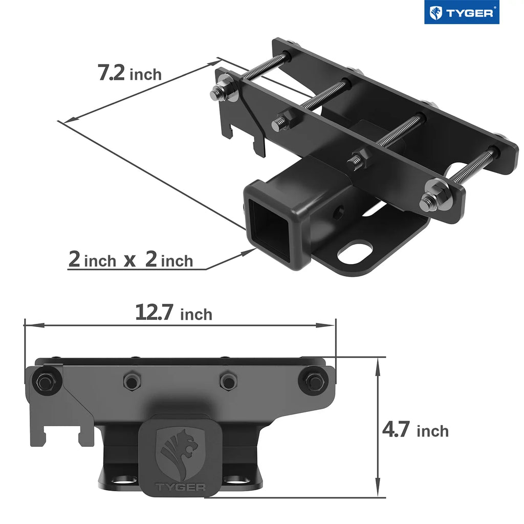 Tyger Auto TG-HC2J003B Hitch & Coating Kit Matching with 2018-2024 Jeep Wrangler JL/JLU (Include 20-24 diesel engine; 21-24 4xe) Factory Style 2 inch Rear Receiver Hitch Tow Towing Trailer Hitch