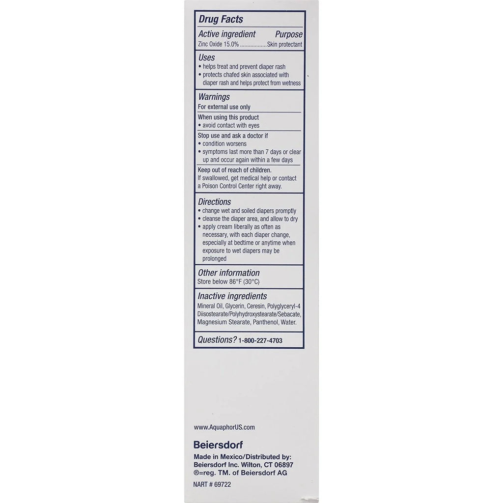 Aquaphor Baby Diaper Rash Cream 3.5 Ounce Pack of 3