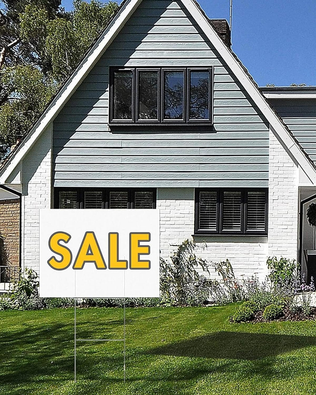 Thten 4 Pack Large Blank Yard Signs with Stakes, 17 x 12 Inches White Garden Lawn Signs Garage Sale Sign for Happy Birthday, Rent,Party Yard Decorations, Garage Sale, Guidepost, Open House