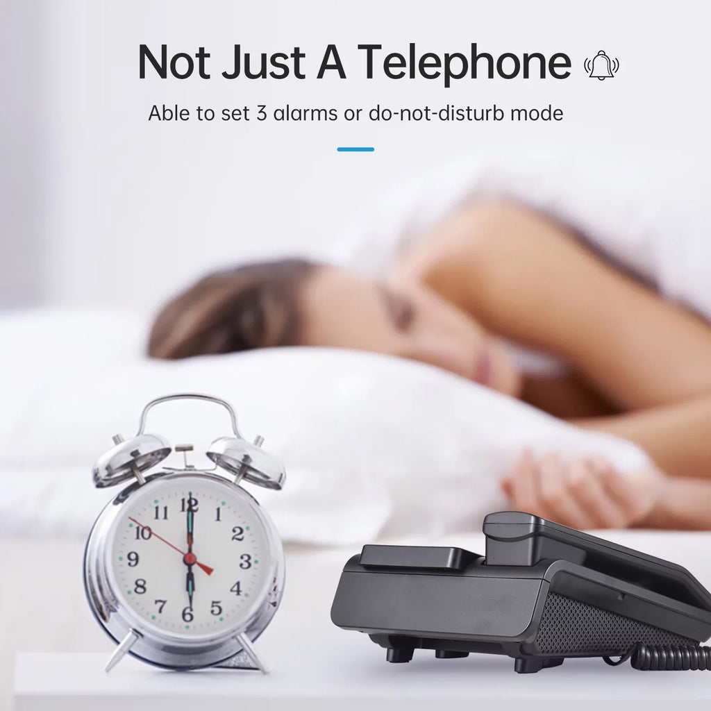 Black Bisofice Landline Phone with Hands Free, Redial, and Speed Dial for Business Hotel