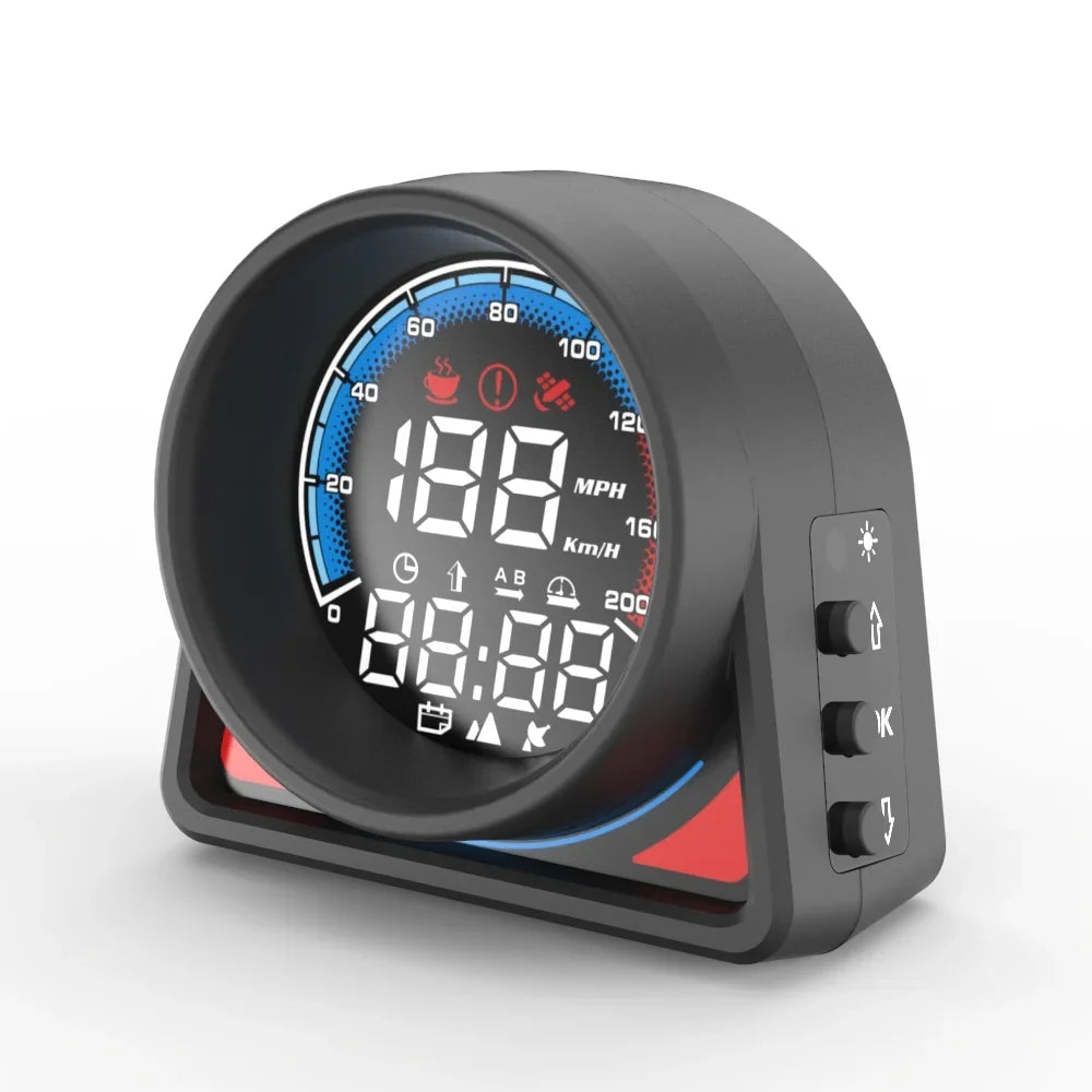 Multifunctional Car Head-Up Display - GPS Digital Speedometer with LED Display, KMH/MPH, Overspeed Alarm, and Fatigue Driving Reminder for Car, Truck, RV, SUV