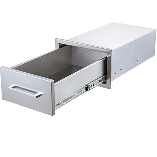 yuxiangBBQ Outdoor Kitchen Drawers Stainless Steel,14" W x 8-1/2"H x 23" D Single Drawer,Flush Mount for Outdoor Kitchen or BBQ Island