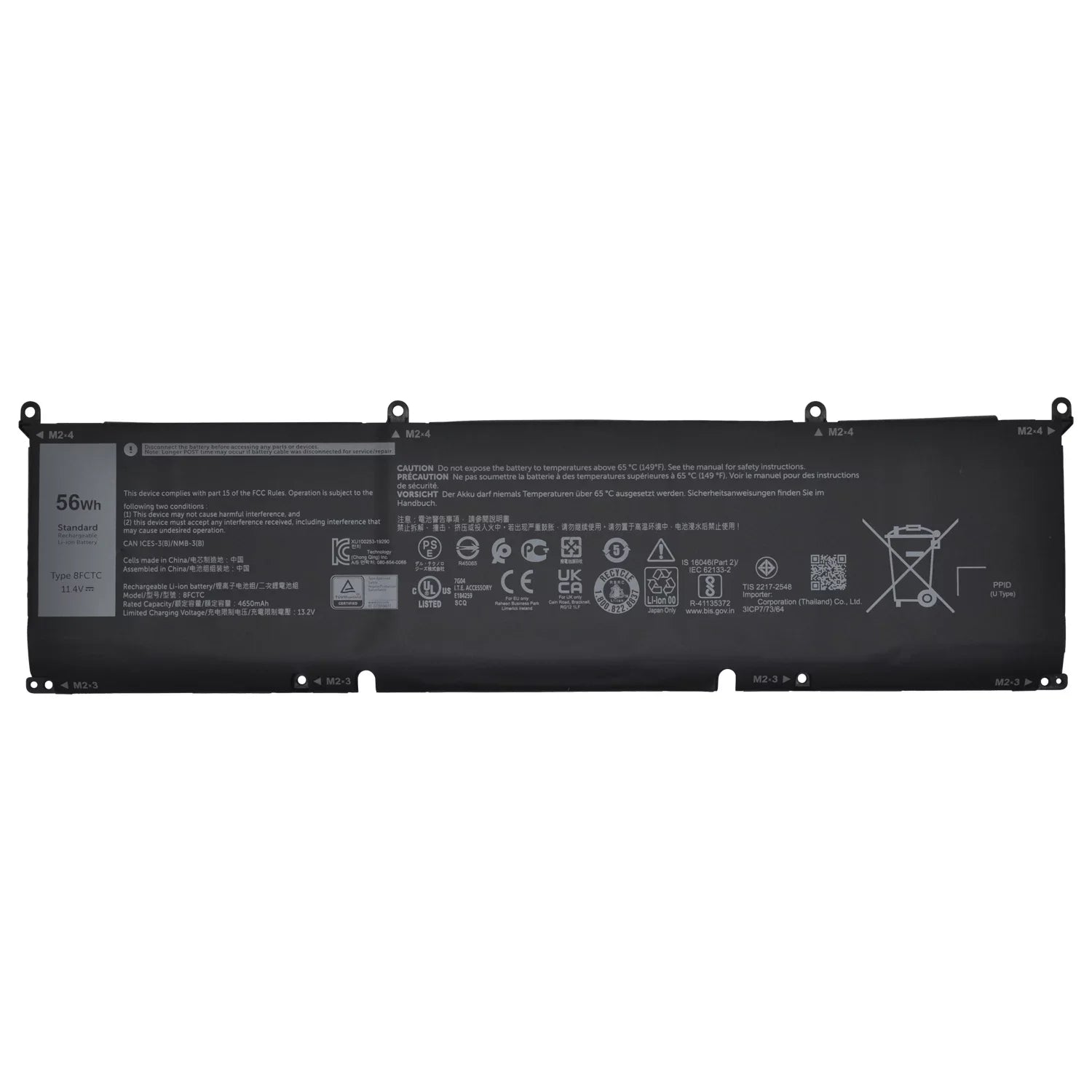 New 8FCTC Laptop Battery for XPS 15 9500 Precision 5550 Alienware M15 R3 R4 M17 R3 R4 Series Notebook 69KF2 08FCTC 70N2F 070N2F 0P8P1P 0DVG8M 0M59JH 11.4V 56Wh 4650mAh