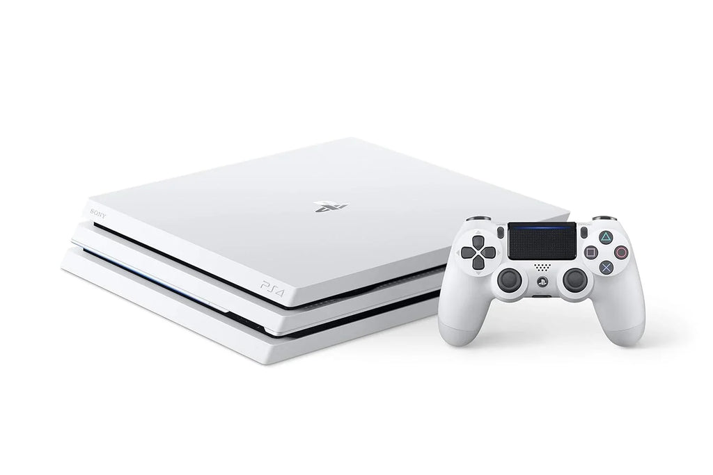Sony PlayStation 4 Pro 1TB Gaming Console Glacier White Headset With BOLT AXTION Cleaning Kit Bundle Like New
