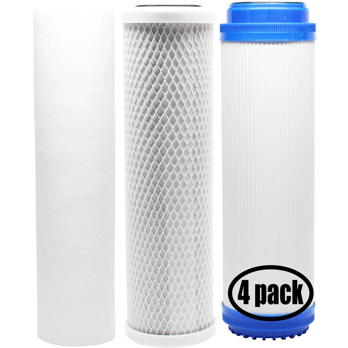 4-Pack Replacement for Filter Kit for Pentek 150002 RO System - Includes Carbon Block Filter, PP Sediment Filter & GAC Filter - Denali Pure Brand
