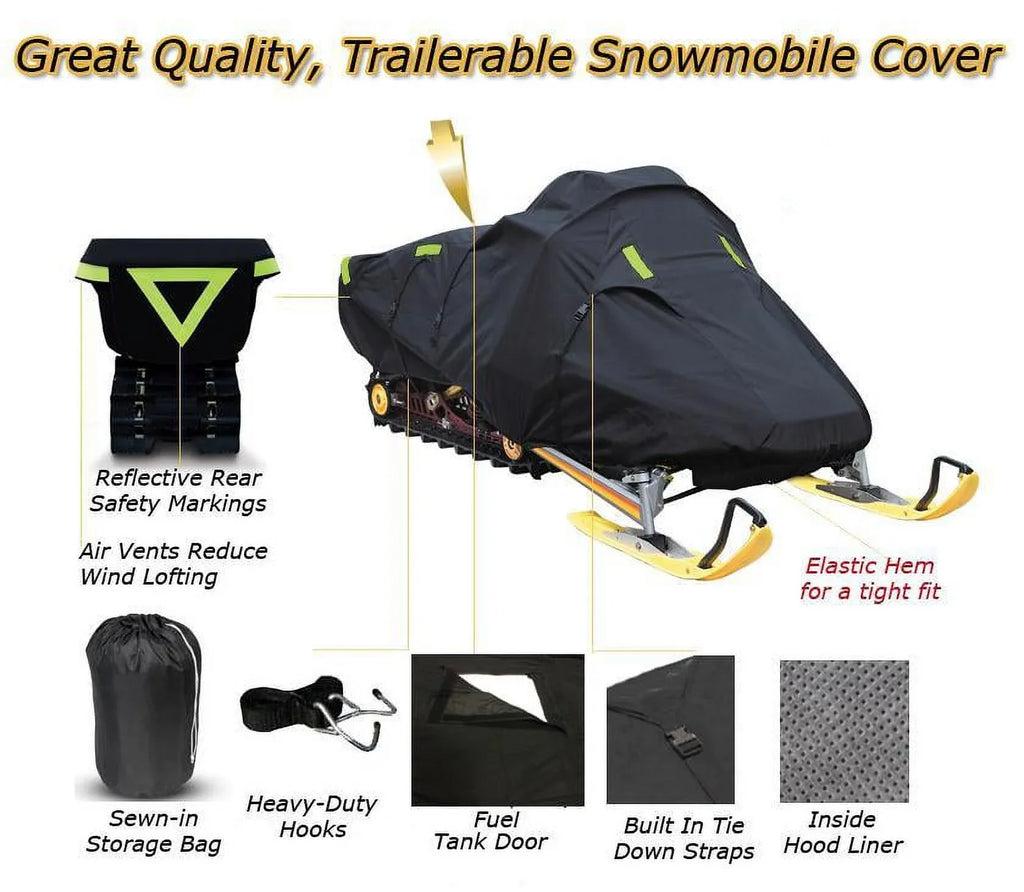 Snow Shield Suitable for 2008-2008 Ski Doo Bombardier snowmobile model GSX LIMITED 600 HO SDI, Trailerable 600 Denier Snow Machine Sled Gear