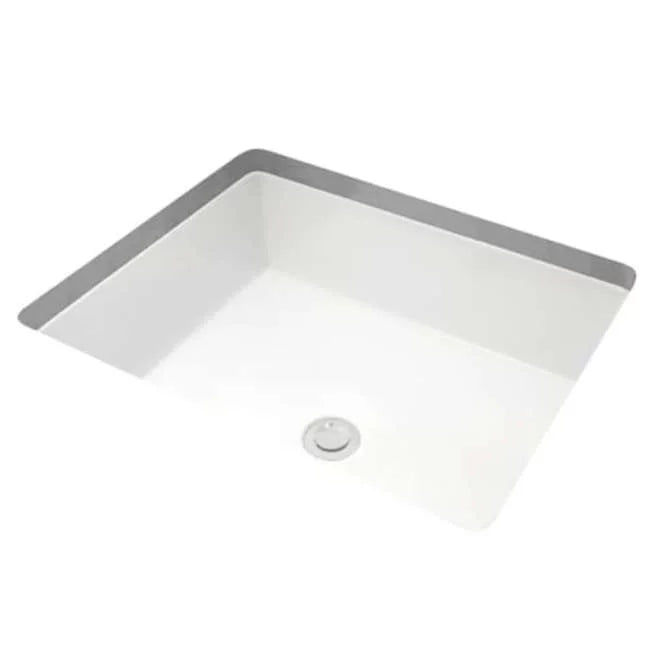 Miseno 17 x 13 in. Rectangular Undermount Bathroom Sink with Rear Overflow, White