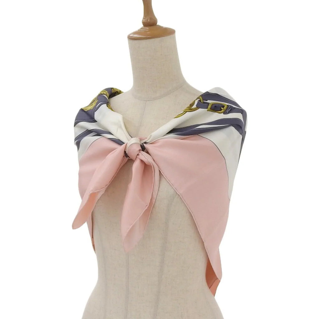 Pre-Owned Hermes HERMES Carre 90 BRIDES de GALA scarf muffler silk pink multicolor (Like New)