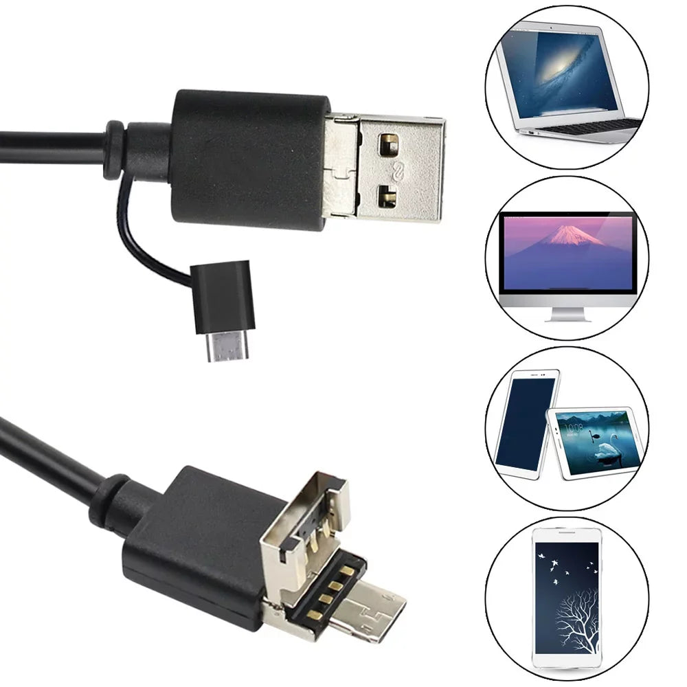 Moobody 5.5mm Endoscope Camera with 6 Adjustable LED Lights and 20M Cable