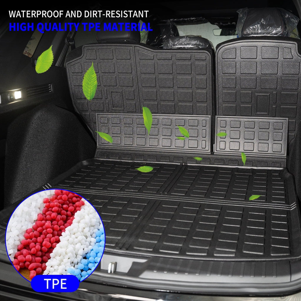 Cargo Mat Matching with 2023 2024 Honda CRV Hybrid Cargo Liner Trunk Mat Back Seat Protection Protector Honda CR-V Accessories (Fit Upper Deck, Trunk Mat+Backrest Mats)