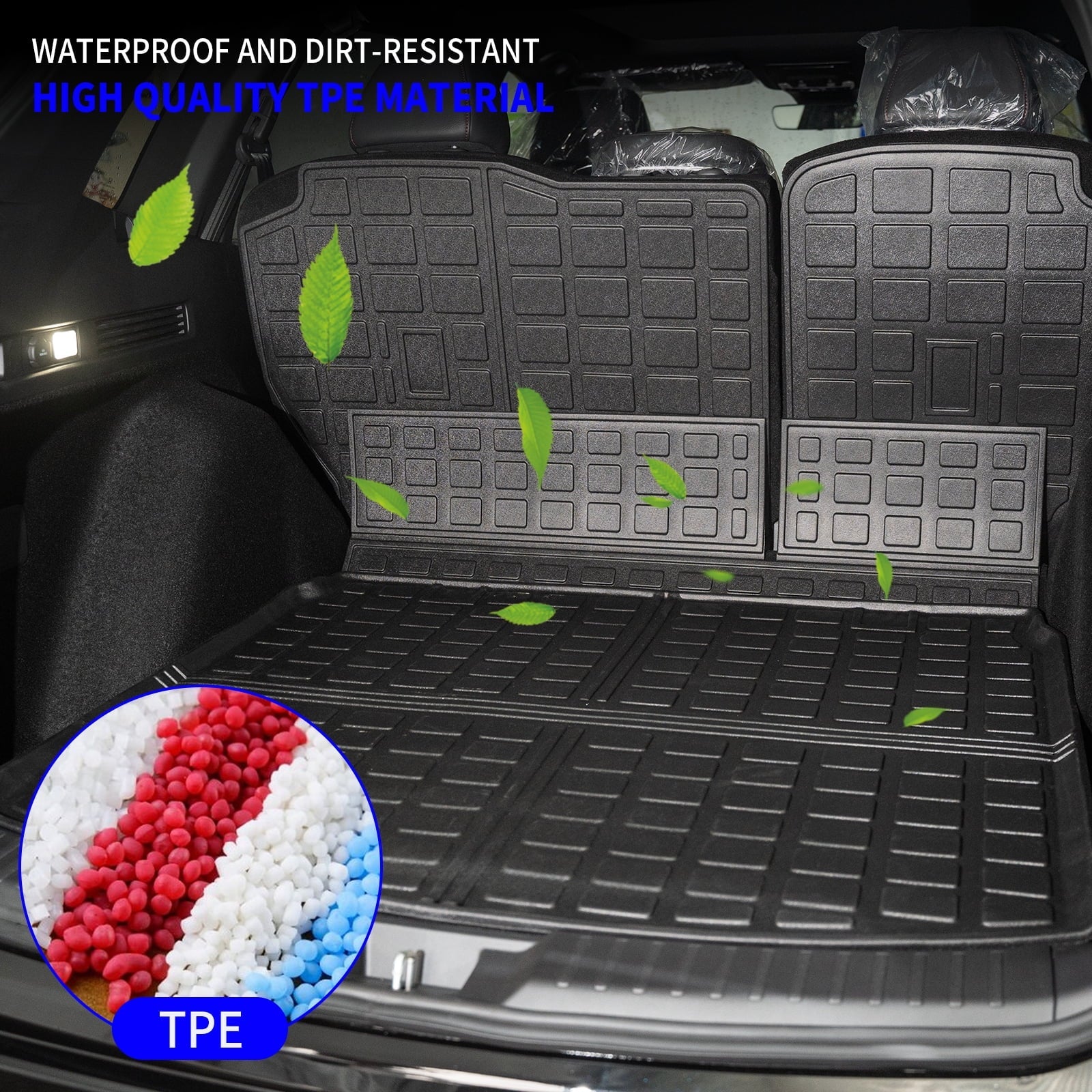 Cargo Mat Matching with 2023 2024 Honda CRV Hybrid Cargo Liner Trunk Mat Back Seat Protection Protector Honda CR-V Accessories (Fit Upper Deck, Trunk Mat+Backrest Mats)