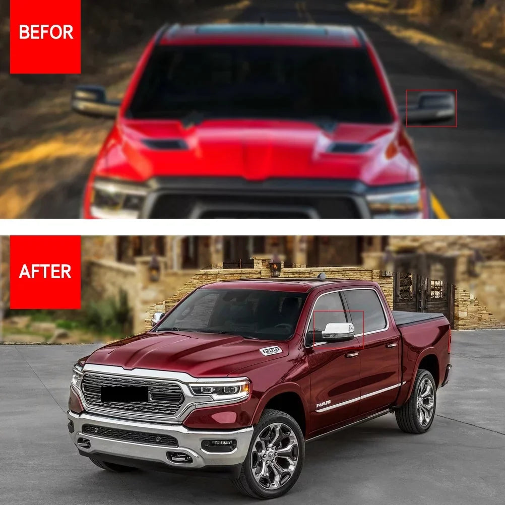 NINTE Rear Side View Mirrors for 2019-2023 Dodge Ram 1500 Chrome Guard Coating