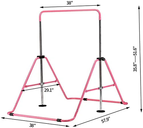 Wesfital Gymnastics Bar Kids, Junior Training Bar, Height Adjustable Horizontal Bars, Folding Gymnastics Bars Tumbling Monkey Bars for Home